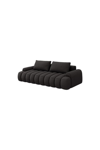 Canapé convertible Simona - Noir - 4 places - En tissu structuré