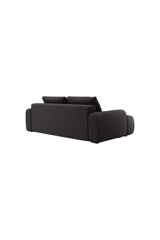 Canapé convertible Simona - Noir - 4 places - En tissu structuré