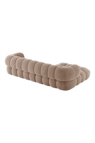 Canapé d'angle gauche Maurice - Beige foncé - 3 places - Toucher velours