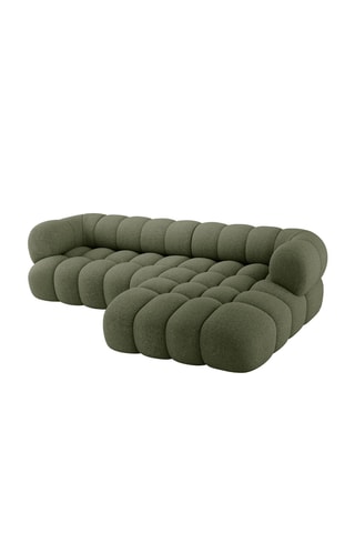 Canapé d'angle droit Maurice - Vert olive - 3 places - En tissu chenille