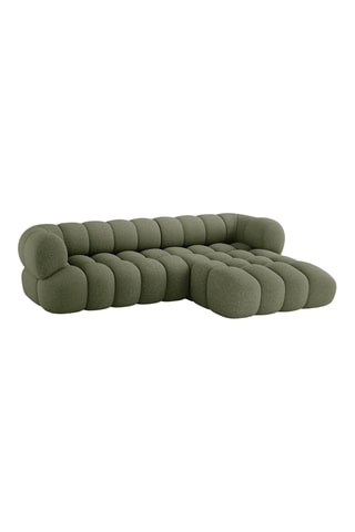 Canapé d'angle droit Maurice - Vert olive - 3 places - En tissu chenille