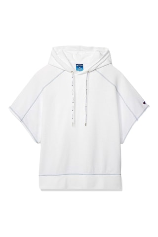 Camiseta loose con capucha - Blanco
