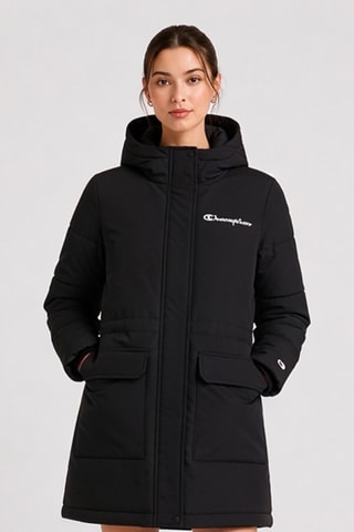Parka con capucha - Negro