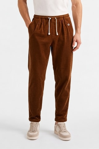 Pantalón tapered de pana - Marrón oscuro