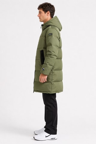 Anorak largo con capucha - Verde oliva