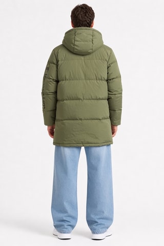 Anorak largo con capucha - Verde oliva