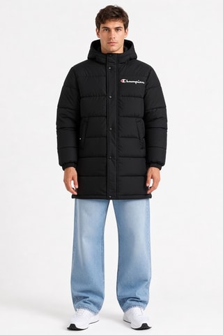 Anorak largo con capucha - Negro