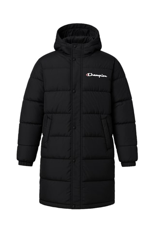 Anorak largo con capucha - Negro