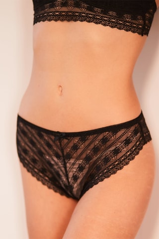 Bralette y braga brasileña Evelyn - Negro