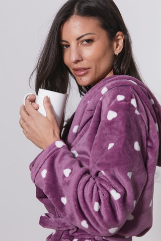 Albornoz polar con capucha Nora - Violeta - Just For Victoria