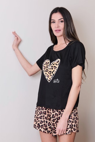 Pijama Feza - Negro y beige