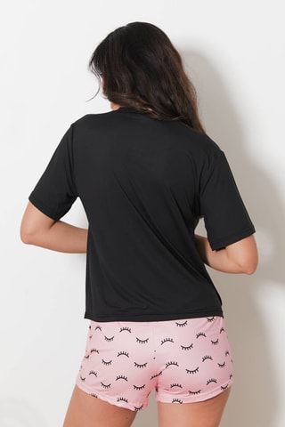 Camiseta y short Ours - Negro y rosa