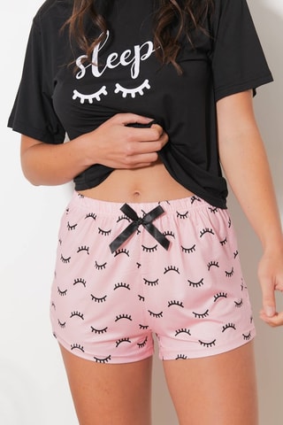 Camiseta y short Ours - Negro y rosa