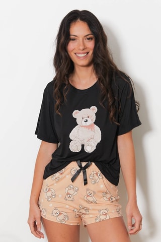 Camiseta y short Ours - Negro y salmón