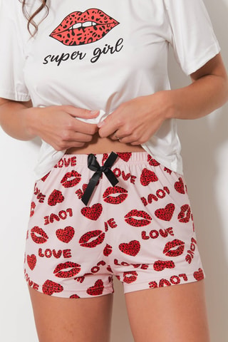 Camiseta y short Ours - Blanco y rojo