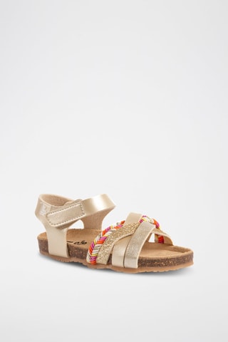 Leren Sandalen Rosso Goudkleurig