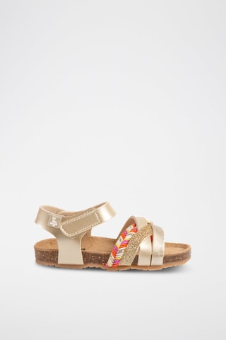 Leren Sandalen Rosso Goudkleurig