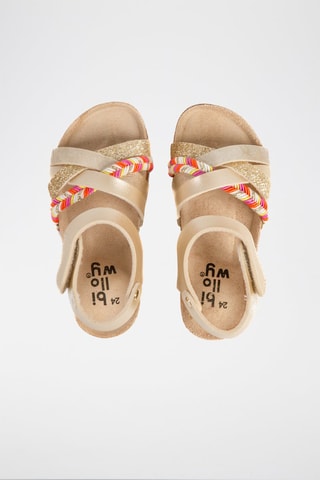 Leren Sandalen Rosso Goudkleurig