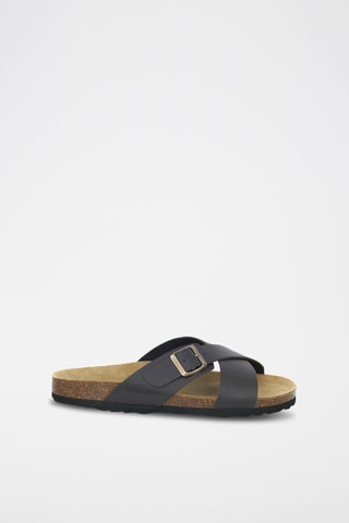 Leren Slippers 
Zwart