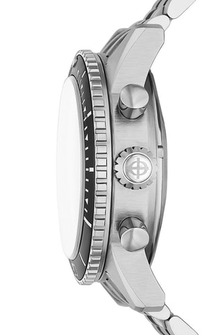 Reloj automático de acero - Cronógrafo - Plateado y negro