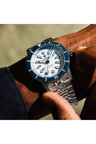 Reloj automático de acero - Plateado y azul