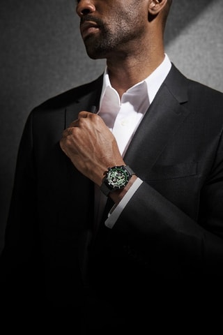Reloj automático de caucho - Negro