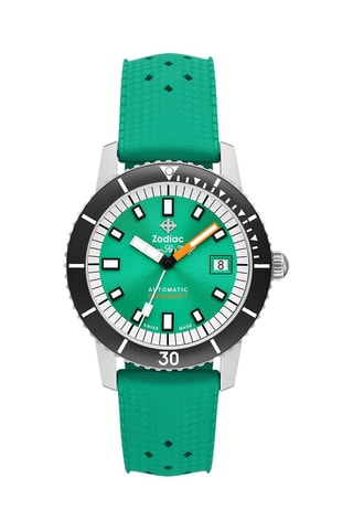 Reloj automático de caucho - Verde y negro