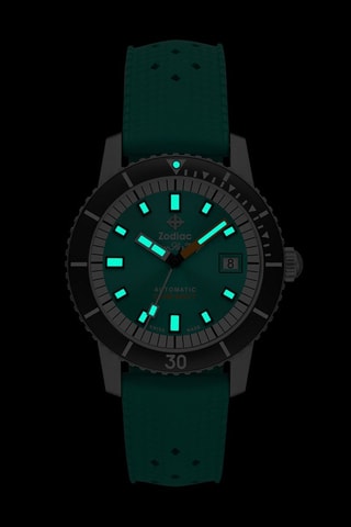 Reloj automático de caucho - Verde y negro