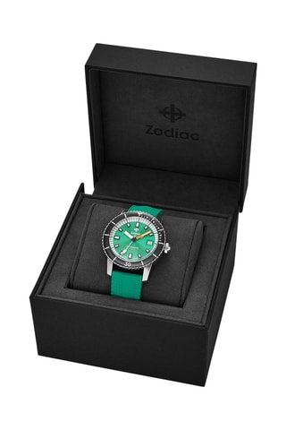 Reloj automático de caucho - Verde y negro