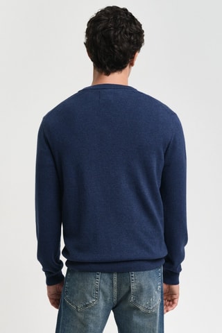 Maglia regular in cotone bio - Navy