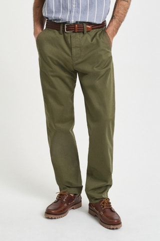 Pantaloni chino regular in cotone bio - Verde oliva