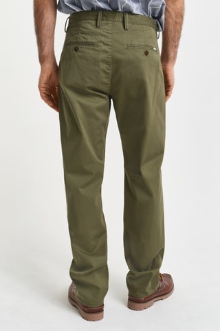 Pantaloni chino regular in cotone bio - Verde oliva