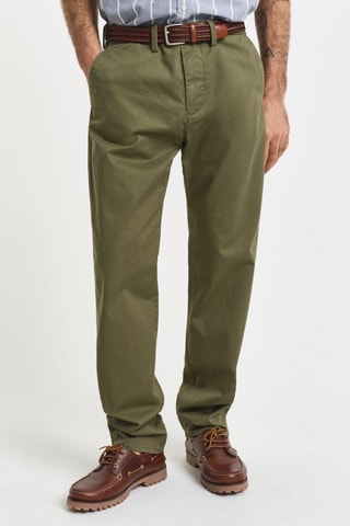 Pantaloni chino regular in cotone bio - Verde oliva