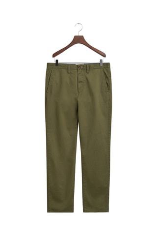 Pantaloni chino regular in cotone bio - Verde oliva