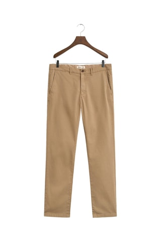 Pantaloni chino slim in pelle - Beige