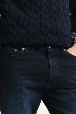 Jeans slim in cotone bio - Blu scuro