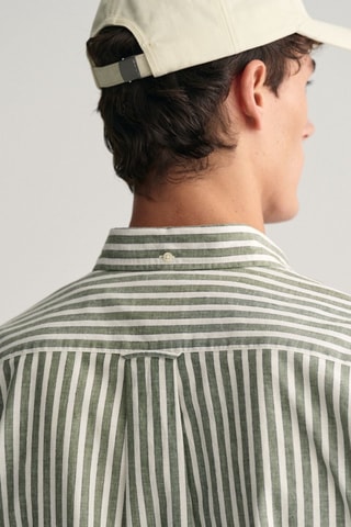 Camicia regular in lino - Verde oliva
