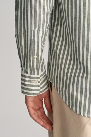 Camicia regular in lino - Verde oliva