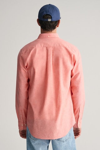 Camicia regular in lino - Rosa