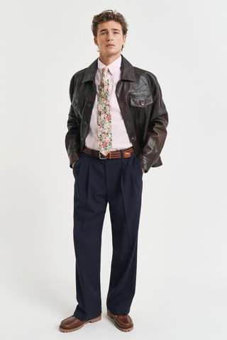 Camicia regular in lana d’agnello - Rosa