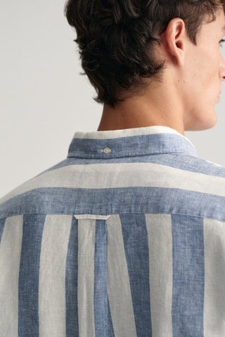 Camicia regular in lino - Blu