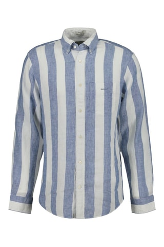 Camicia regular in lino - Blu