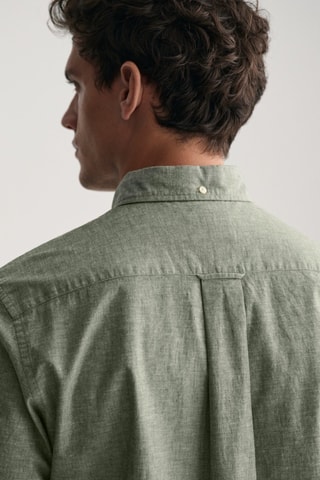 Camicia regular in lino - Verde