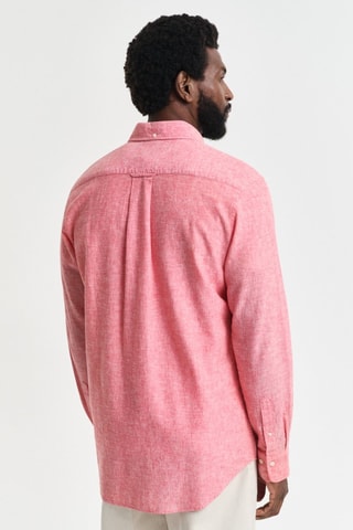 Camicia regular in lino - Rosa