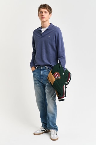 Polo regular - Blu scuro melange