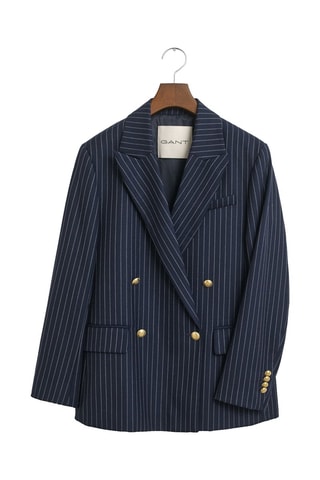 Blazer regular in lana - Navy