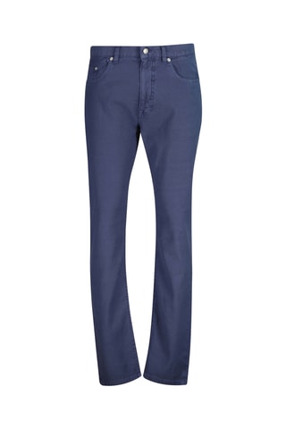 Jeans slim in lino - Blu