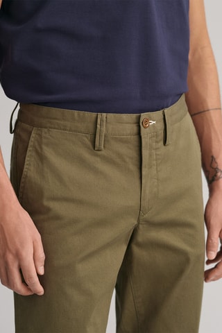 Pantaloni chino slim in cotone bio - Kaki