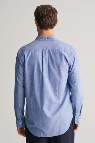 Camicia regular in lino - Blu