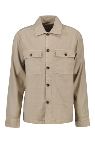 Sovracamicia regular in lino - Beige
